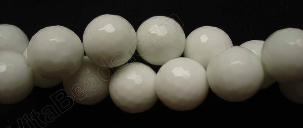 Snow Quartz  -  96 Faceted Round 15"