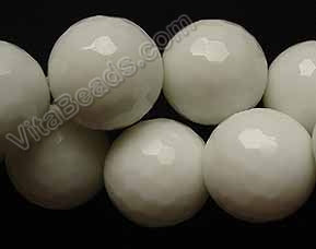 Snow Quartz  -  96 Faceted Round 15"