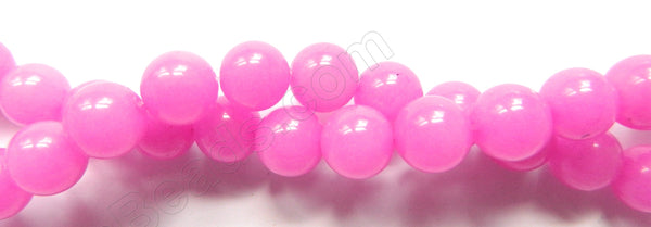 Pink Fuchsia Mashan Jade - Smooth Round  16"