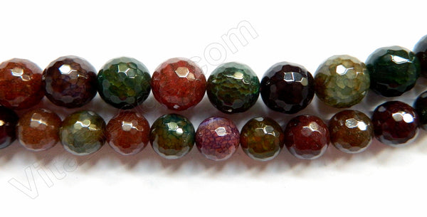 Fire Agate Dark Tourmaline Mix - Faceted Round 16"