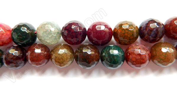 Fire Agate Dark Tourmaline Mix - Faceted Round 16"