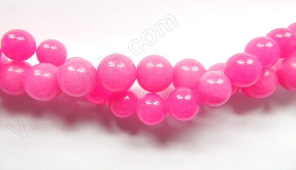 Pink Fuchsia Mashan Jade - Smooth Round  16"