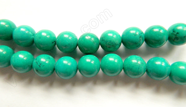 Dark Blue Green Chinese Turquoise A (Natural)  -  Smooth Round  16"