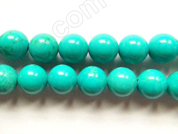 Deep Blue Chinese Turquoise AAA (Natural)  -  Smooth Round  16"