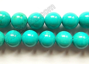 Deep Blue Chinese Turquoise AAA (Natural)  -  Smooth Round  16"