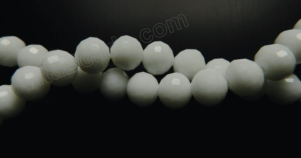 Snow Quartz  -  96 Faceted Round 15"
