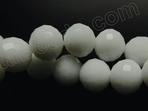 Snow Quartz  -  96 Faceted Round 15"