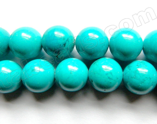 Deep Blue Chinese Turquoise AAA (Natural)  -  Smooth Round  16"