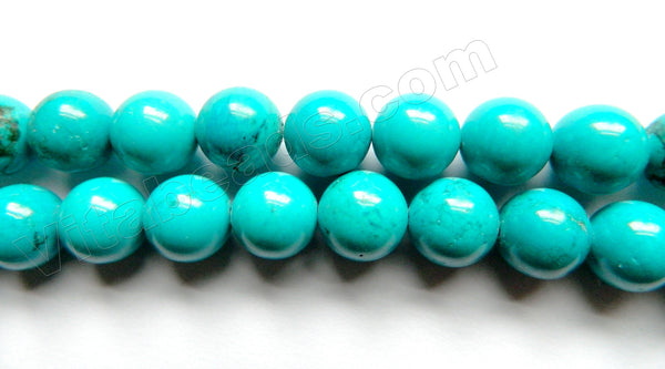 Deep Blue Chinese Turquoise AAA (Natural)  -  Smooth Round  16"
