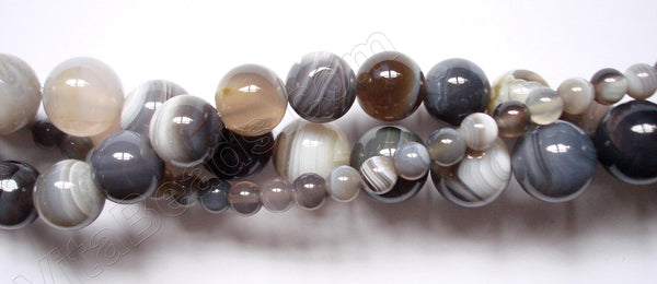 Botswana Agate  -  Smooth Round Beads  16"