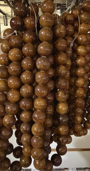 Brown Mashan Jade  -  Smooth Round  16"