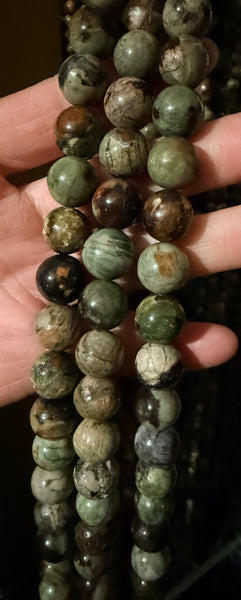 Green Opal AAA  -  Smooth Round Beads 15"