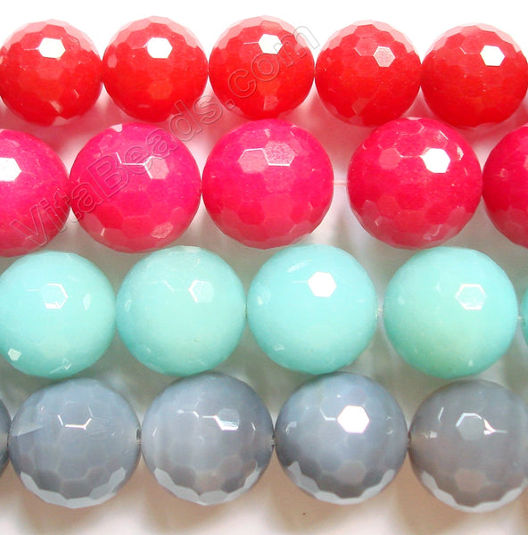 Fuchsia Jade  -  Big Faceted Round  16"