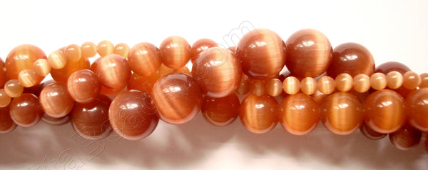 Cat's Eye Smooth Round  -  Red Brown 16"