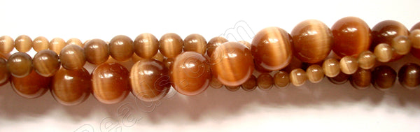 Cat's Eye Smooth Round  -  Light Brown 16"