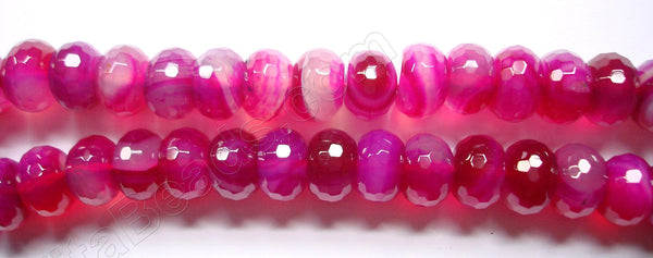 Fuchsia Orchid Sardonix Agate  -  Faceted Rondels  16"