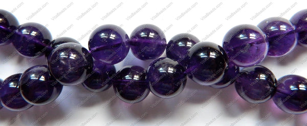 Amethyst AA  -  Big Smooth Round Beads 16"