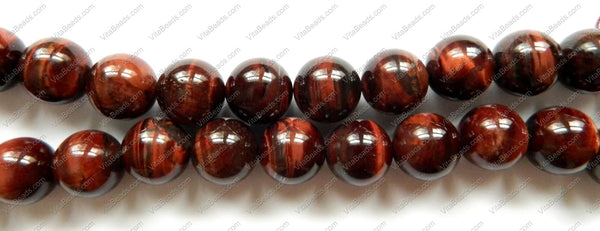 Red Tiger Eye AA  -  Smooth Round   16"