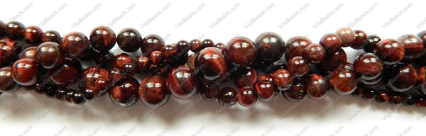 Red Tiger Eye AA  -  Smooth Round   16"