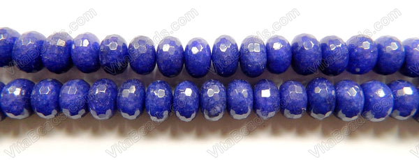 Lapis Jade  -  Big Faceted Rondels  16"