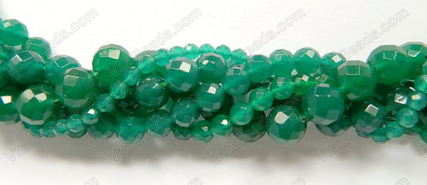 Emerald Chalcedony  -  Faceted Round   16"