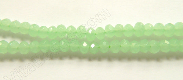 Light Green Chalcedony Quartz  -  Faceted Rondel 16"