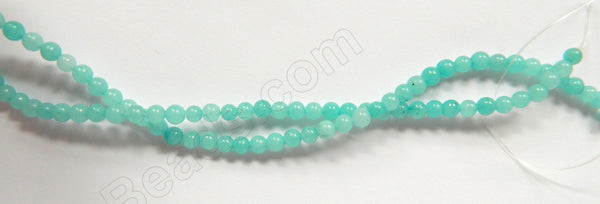 Green Amazonite Jade  -  Smooth Round  16"     4 mm