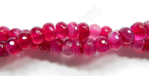 Fuchsia Orchid Sardonix Agate  -  Faceted Rondels  16"