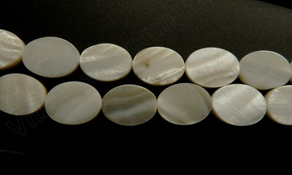 Mother of Pearl Shell (White) - Flat Oval  16"