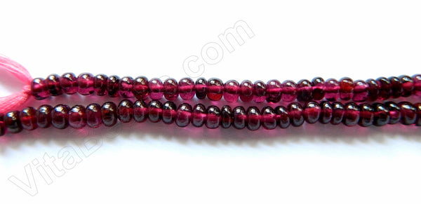 Garnet A  -  Smooth Rondels, Plain Button  16"