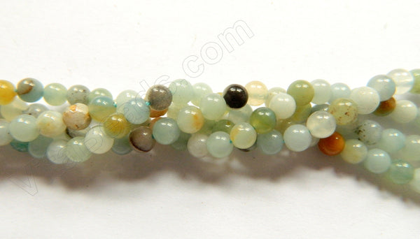 Golden Amazonite  -  Smooth Round Beads 16"