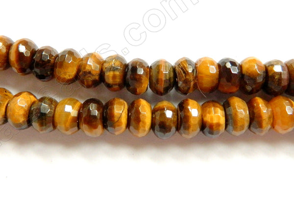 Tiger Eye AAA -  Faceted Rondel  16"    5 x 8 mm