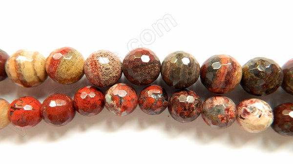 Poppy Jasper  -  Faceted Round  16"