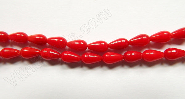 Bamboo Coral A  -  Smooth Long Drops  16"