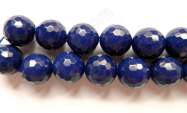 Dark Lapis Mashan Jade  -  Faceted Round  16"