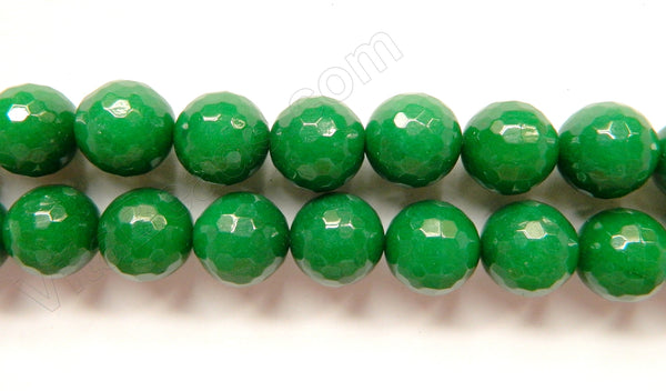 Deep Opaque Green Jade  -  Big Faceted Round  16"