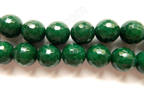 Dark Green Mashan Jade  -  Big Faceted Round  16"