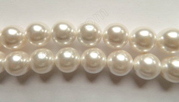 Pearl Shell  -  White  -  Smooth Round  16"