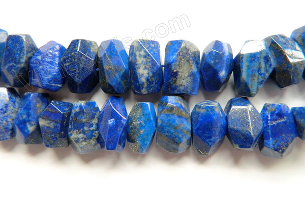 Snow Lapis Lazuli AA  -  Center Drilled Fine Cut Nuggets 16"