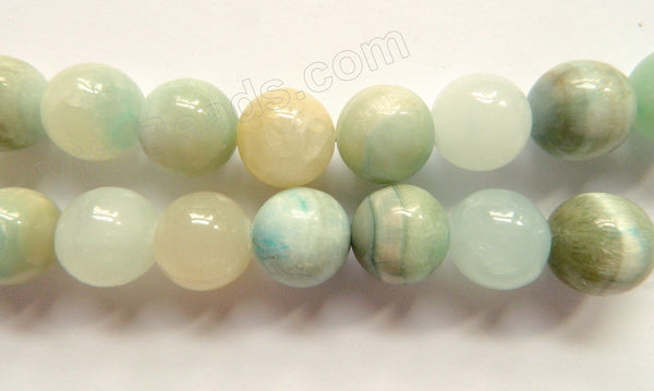 Hemimorphite Natural  -  Big Smooth Round Beads  16"