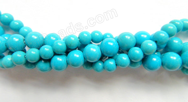 Deep Blue Stablelized Turquoise  -  Smooth Round  16"