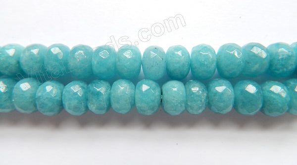 Blue Apatite Jade  -  Big Faceted Rondels  15.5"