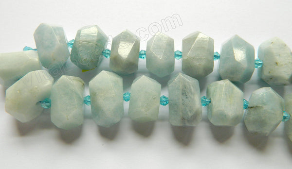 Aquamarine Natural A - Center Drilled Fine Cut Tumble  15"