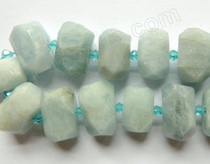 Aquamarine Natural A - Center Drilled Fine Cut Tumble  15"