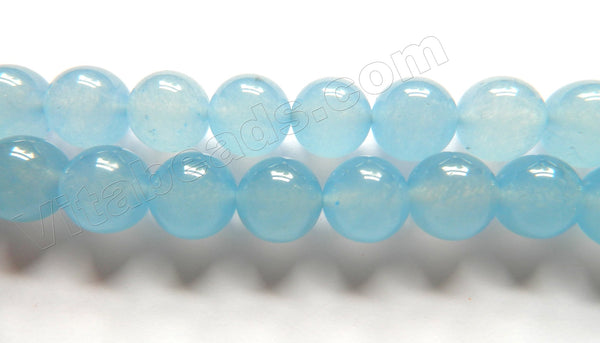 Transparent Light Blue Chalcedony Jade  -  Smooth Round  16"