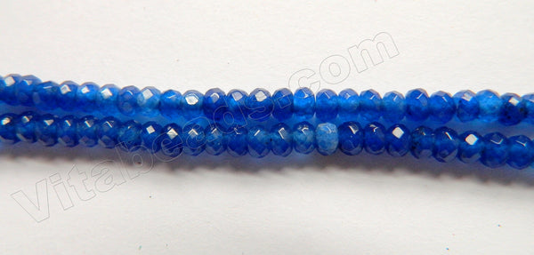 Deep Lapis Jade  -  Small Faceted Rondel  15"