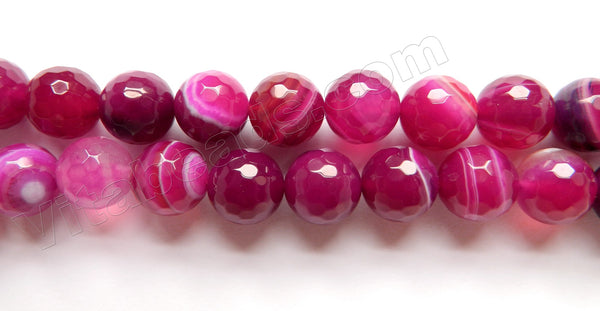 Dark Violet Fuchsia Sardonix Agate  -  Faceted Round  16"