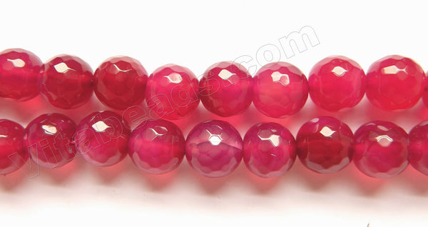 Dark Fuchsia Agate  -  Faceted Round  14"