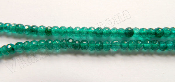 Emerald Green Jade  -  Faceted Rondel  14"