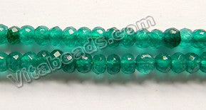 Emerald Green Jade  -  Faceted Rondel  14"